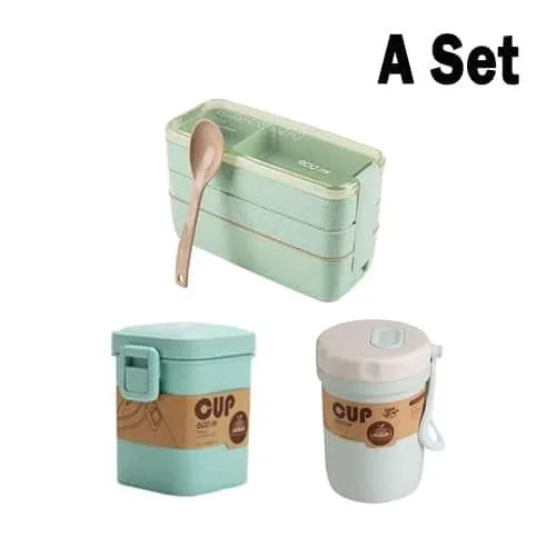 Portable 3 Layered Lunch Box