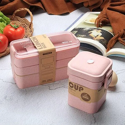 Portable 3 Layered Lunch Box