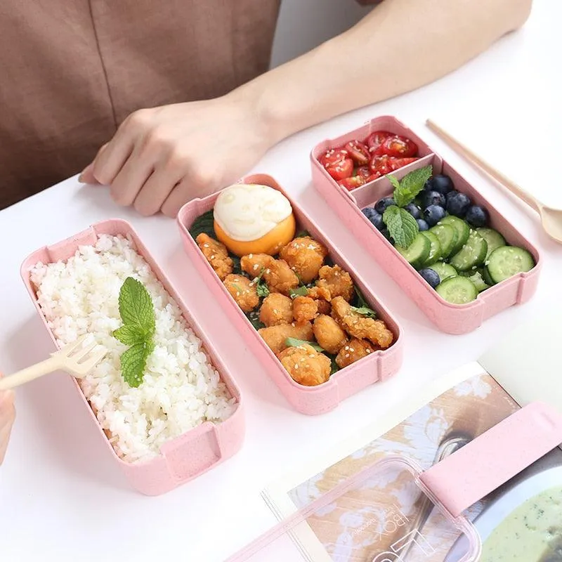 Portable 3 Layered Lunch Box