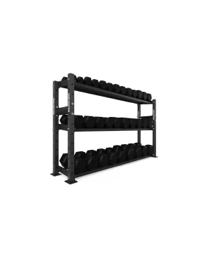 The Bulldog Gear - Hex Dumbbells 1.0 680kg Set (2.5kg to 40kg)   Storage System - 193cm