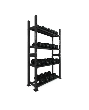 The Bulldog Gear - Hex Dumbbells 2.0 390kg Set (2.5kg to 30kg)   Storage System - 120cm